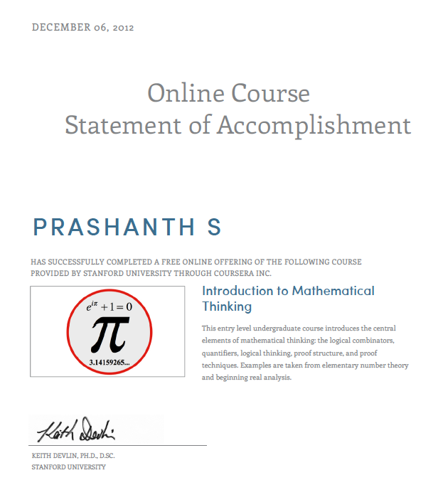 Introduction to Mathematical Thinking